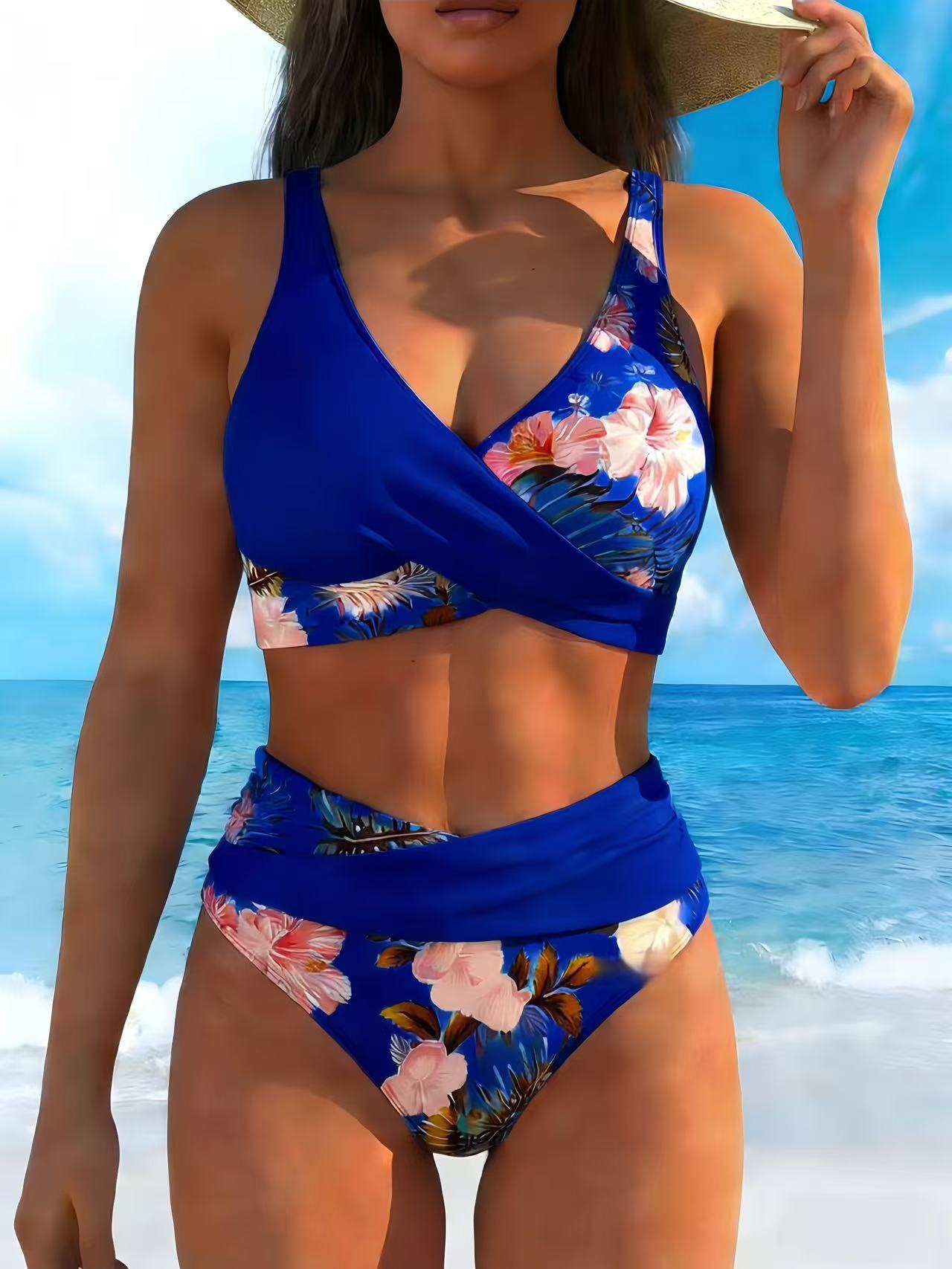 Women's Sexy Bikini Set with Tropical Floral Print