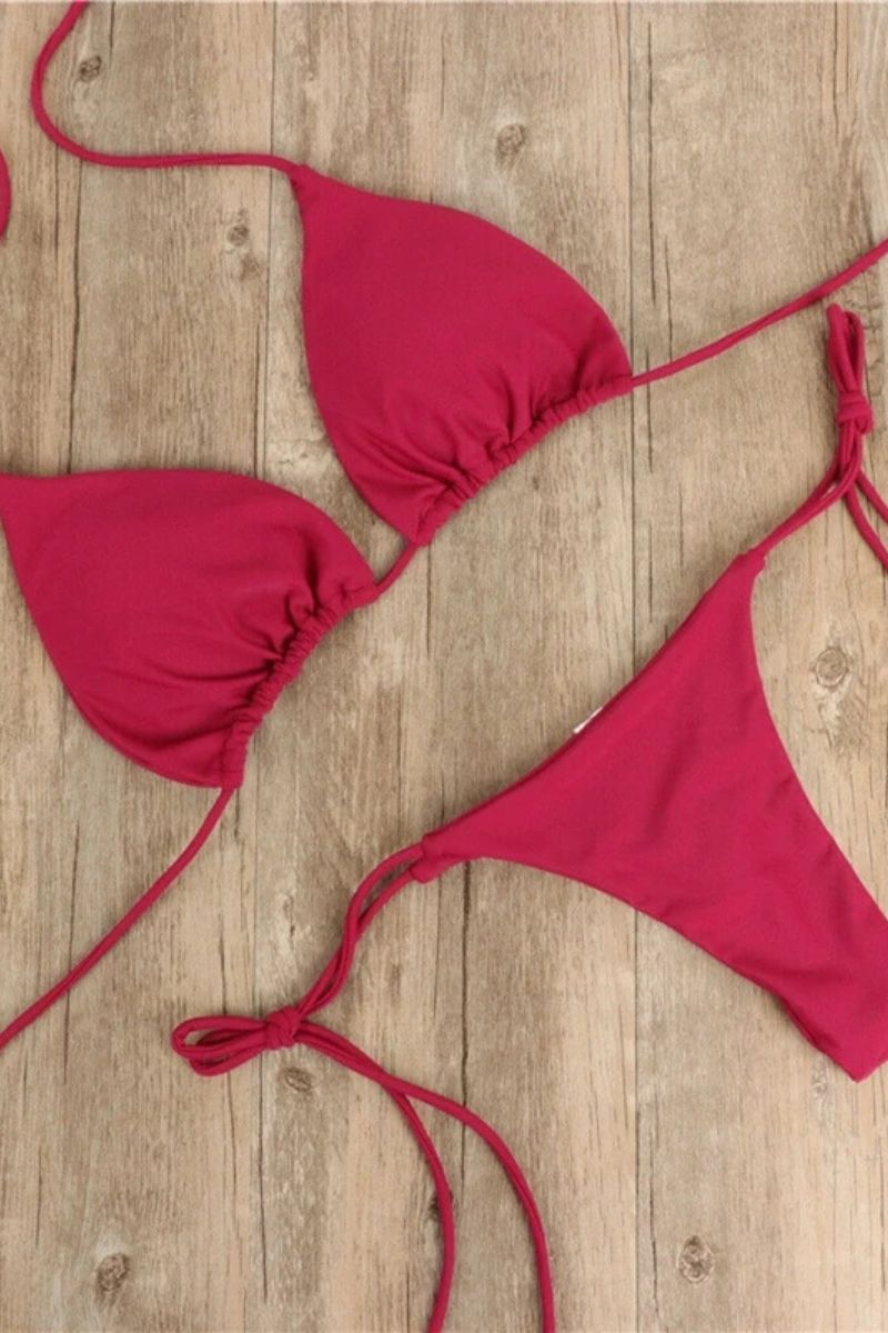 Sexy Adjustable Lace-up Two-Piece Swimsuit