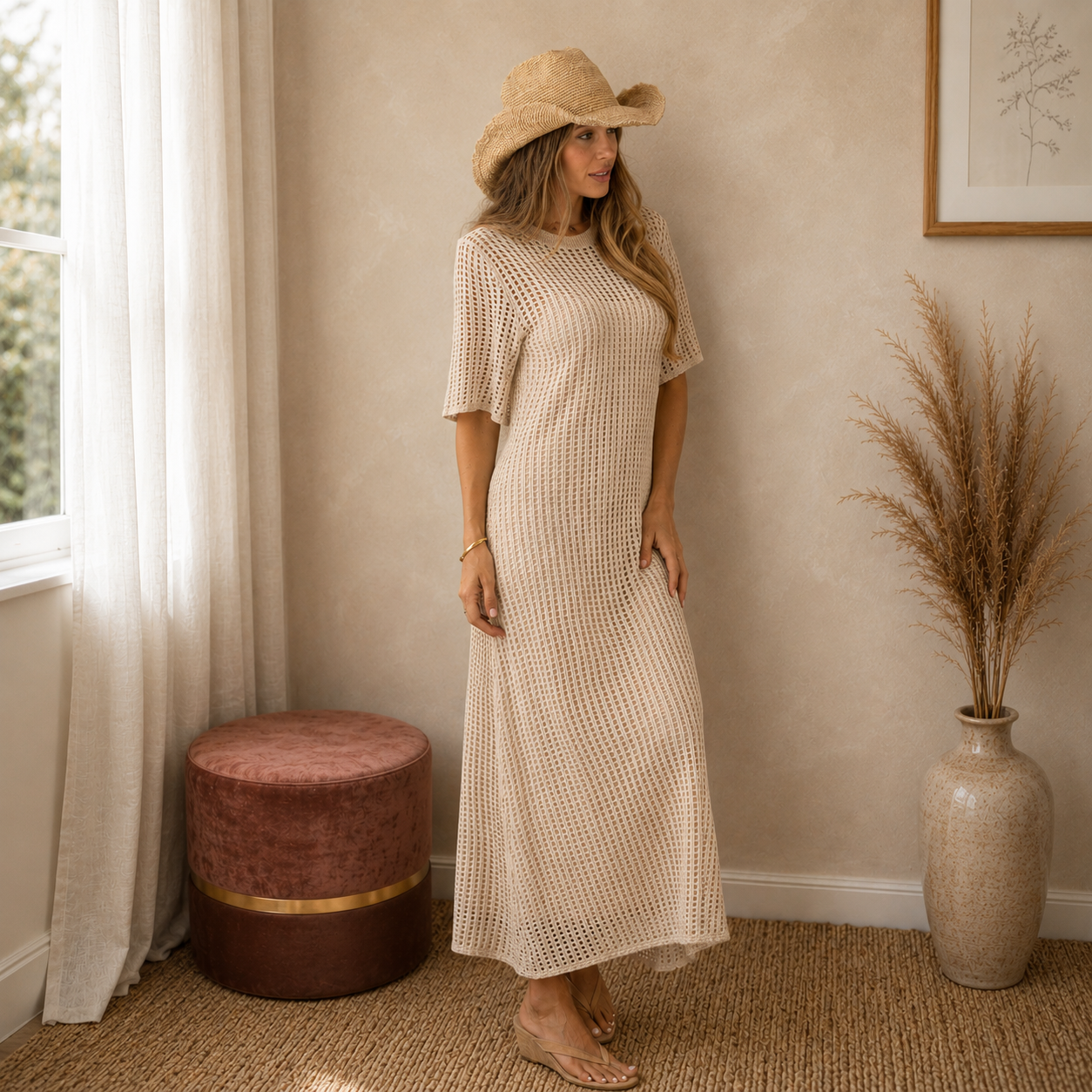 Avery™ | Elegant Crochet Maxi Dress