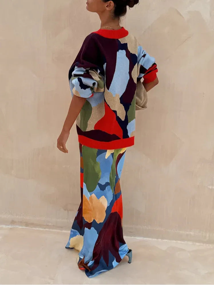 Abstract Geometric Pattern Skirt