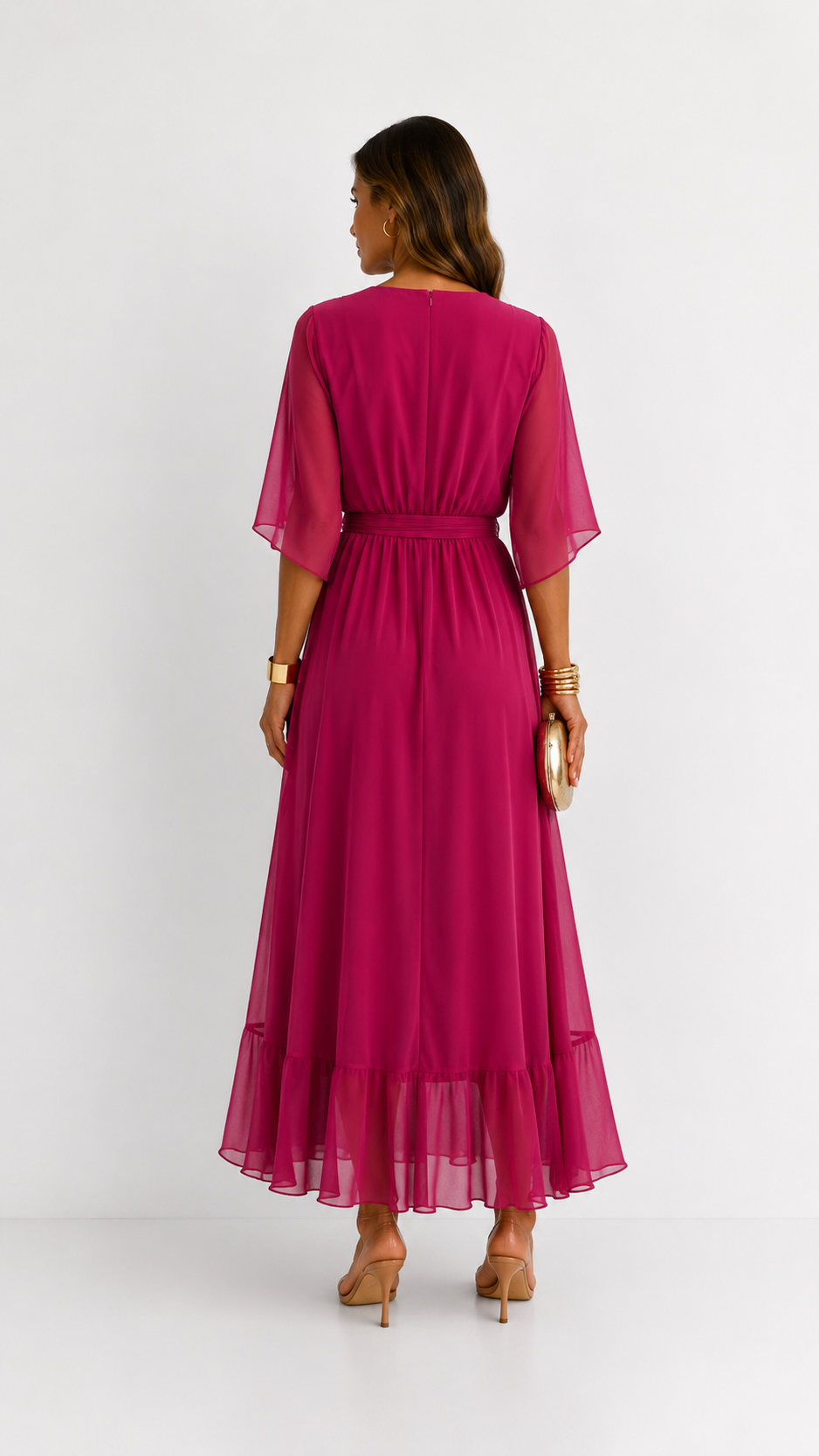 Isabelle™ | Elegant Chiffon Wrap Maxi Dress