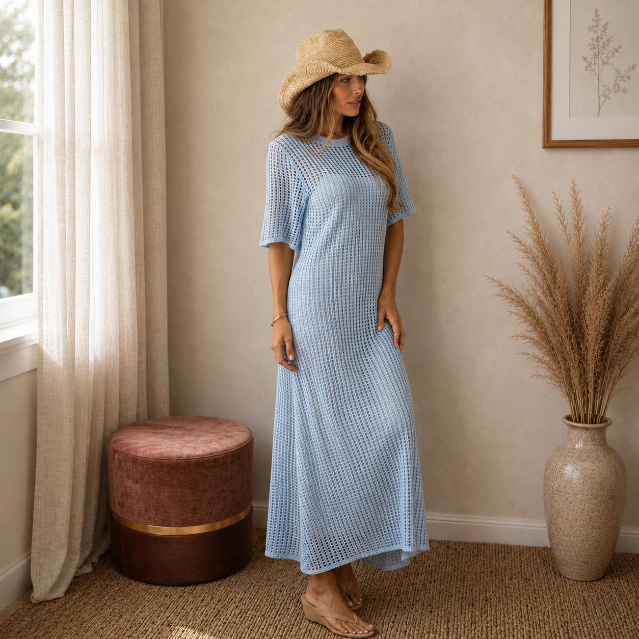 Avery™ | Elegant Crochet Maxi Dress