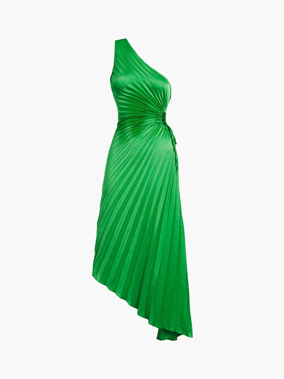 Bold In Pleat Satin Cutout Long Dress