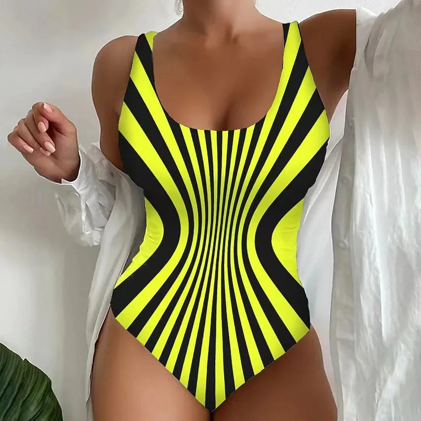 One Piece Swimsuit 3D Print Swimwear