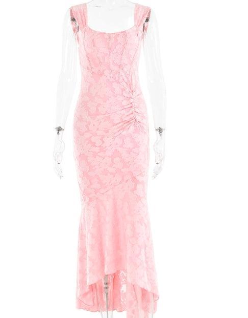 Light Pink bell floral maxi dress