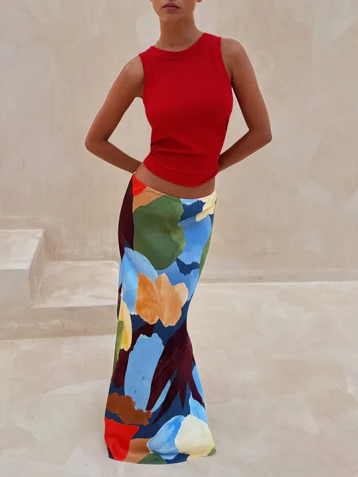 Abstract Geometric Pattern Skirt