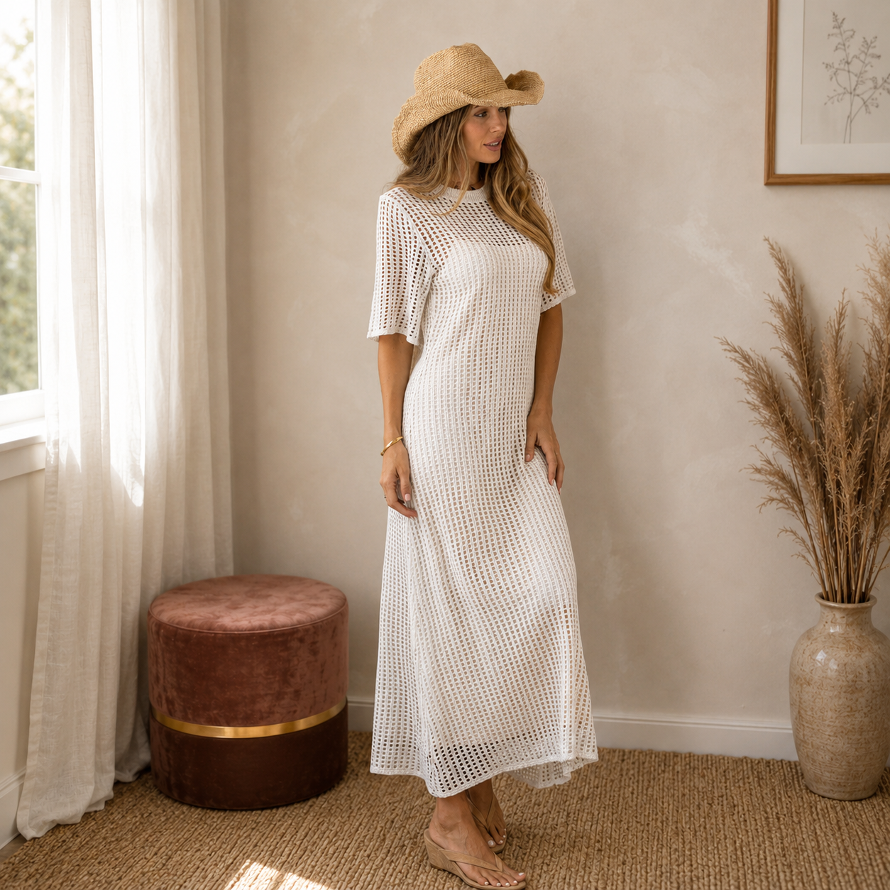 Avery™ | Elegant Crochet Maxi Dress
