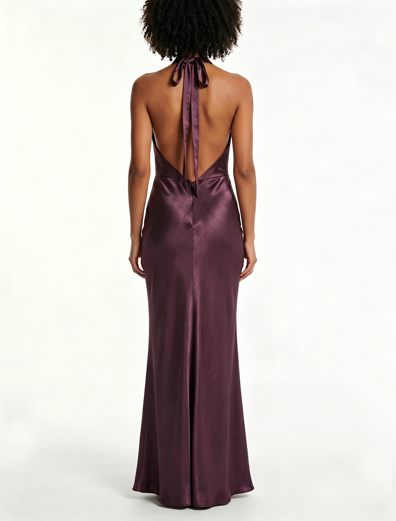 Purple V Neck Fitted Maxi Dress