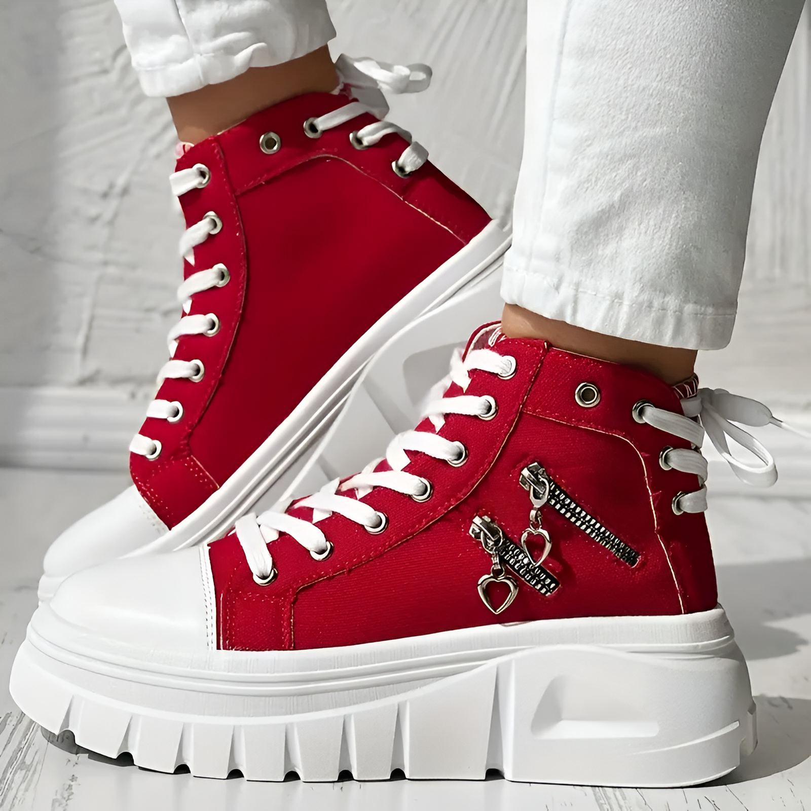 Elin™ | Orthopedische Hoge Sneakers met spijkerstof