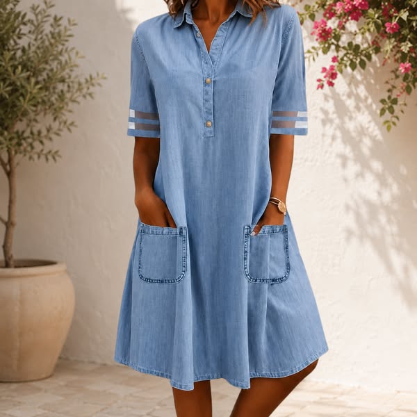 Charlotte™ | Relaxed Linen-Feel Shirt Dress