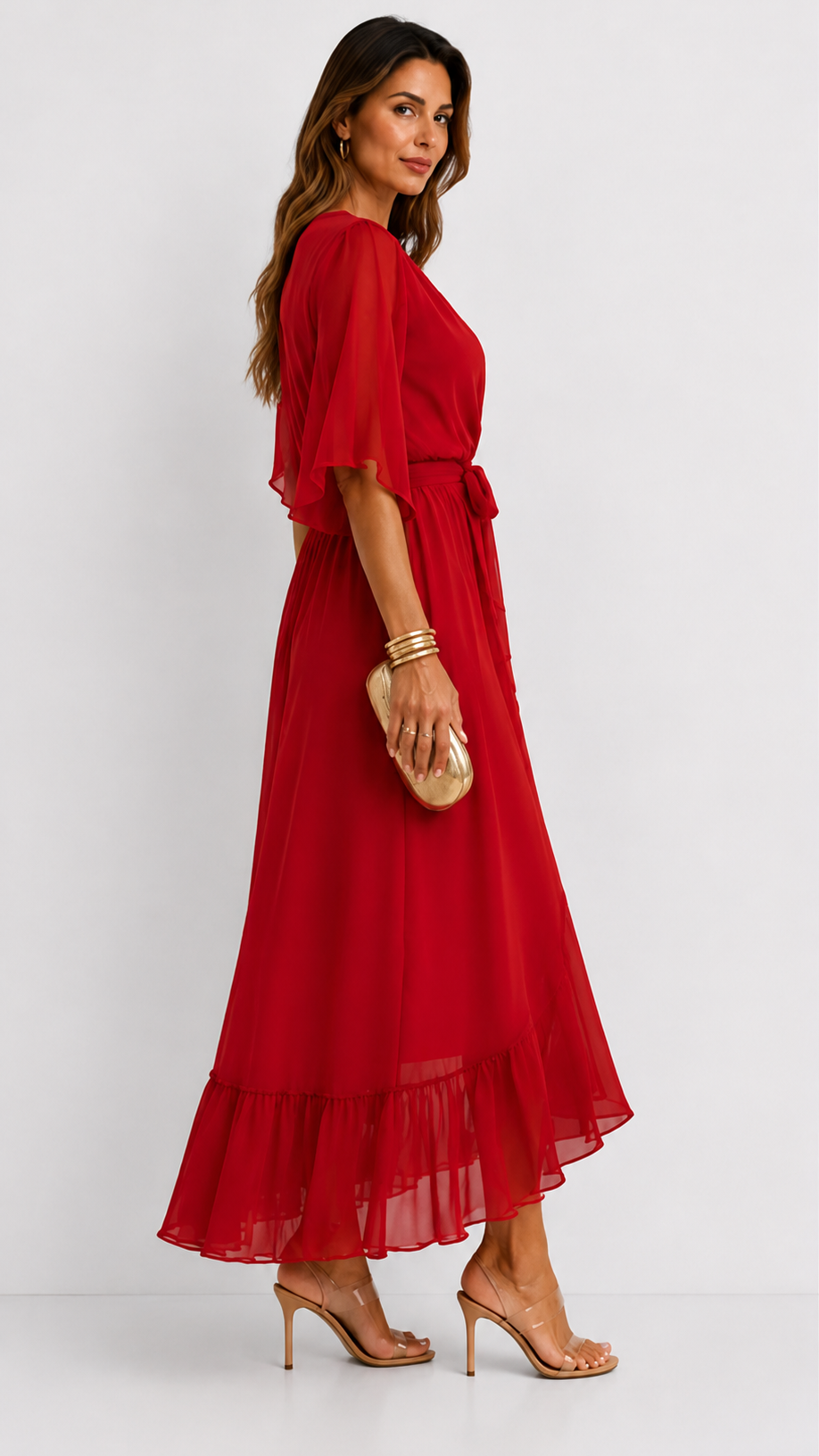 Isabelle™ | Elegant Chiffon Wrap Maxi Dress