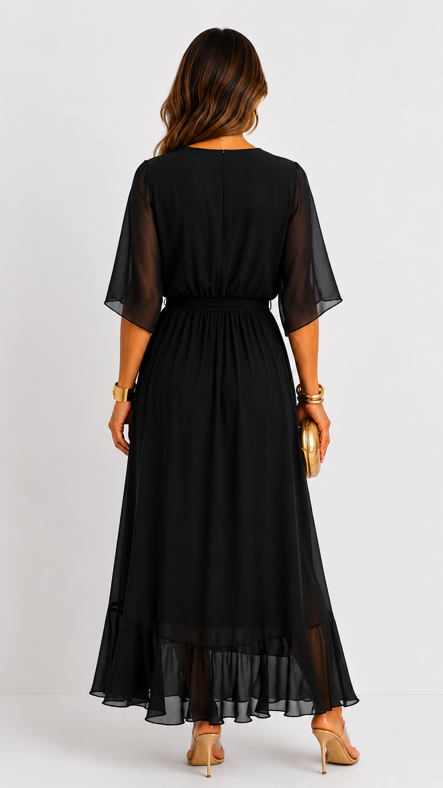 Isabelle™ | Elegant Chiffon Wrap Maxi Dress