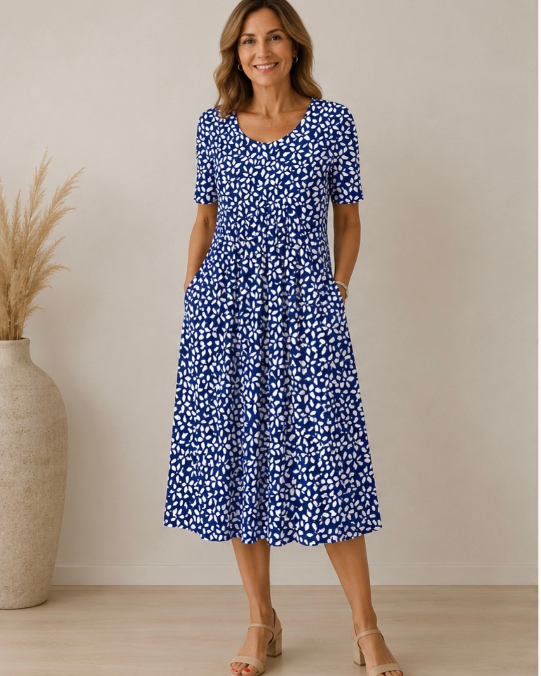 Geneviève | Graceful Floral Midi Dress