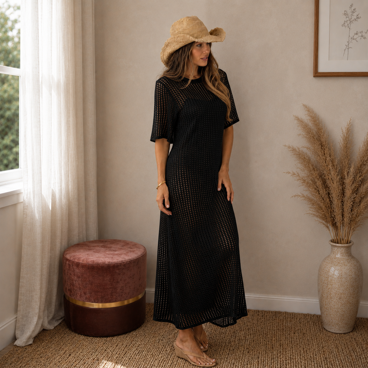 Avery™ | Elegant Crochet Maxi Dress