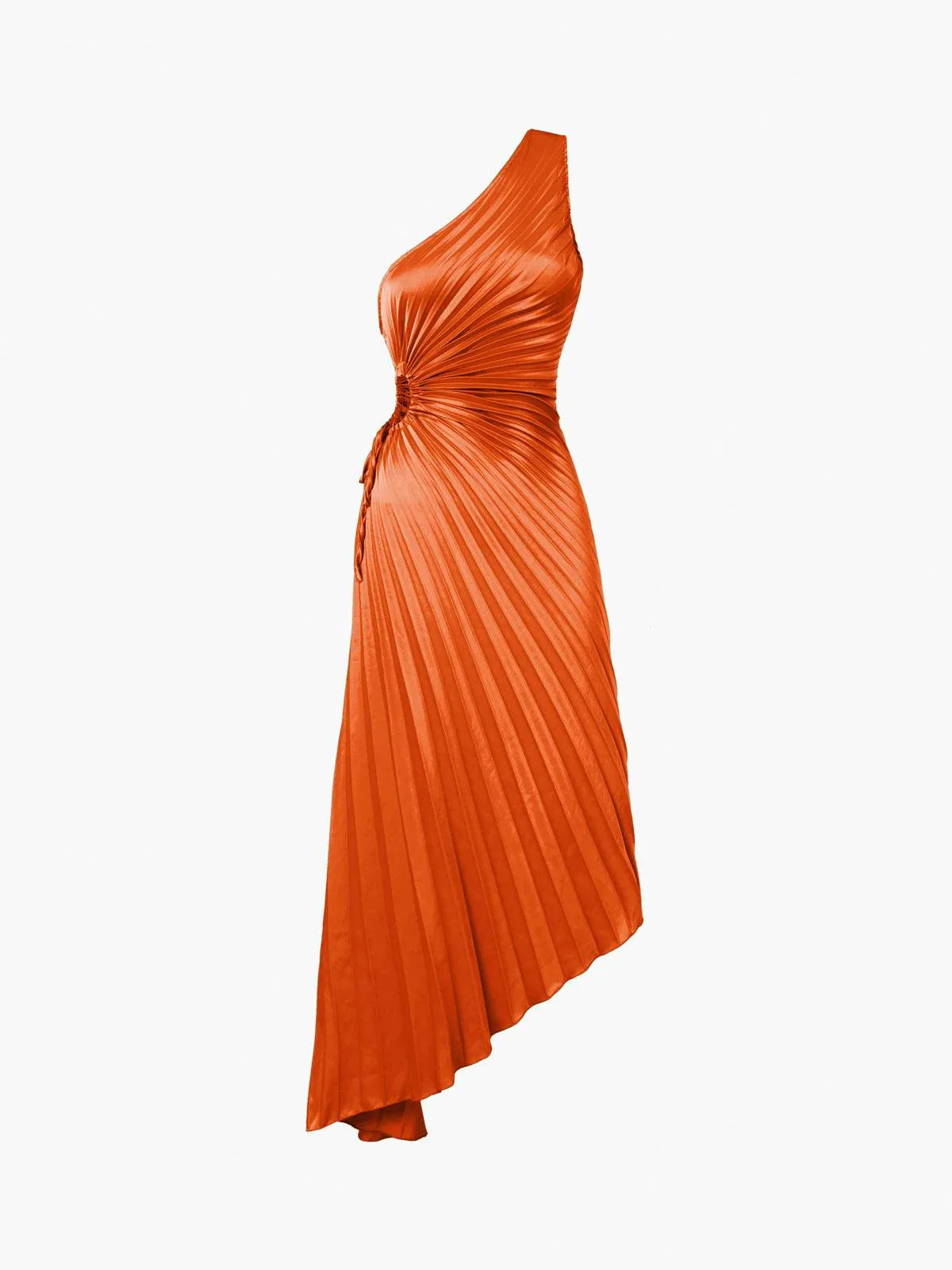 Bold In Pleat Satin Cutout Long Dress
