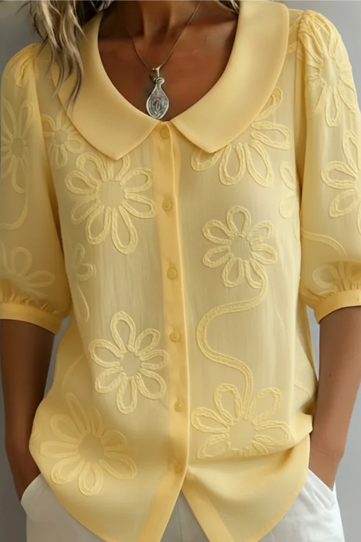 Fiora™ │ Elegant Floral Blouse