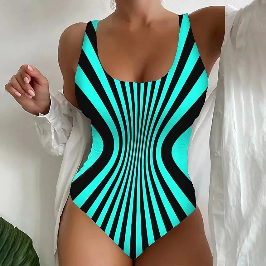 One Piece Swimsuit 3D Print Swimwear