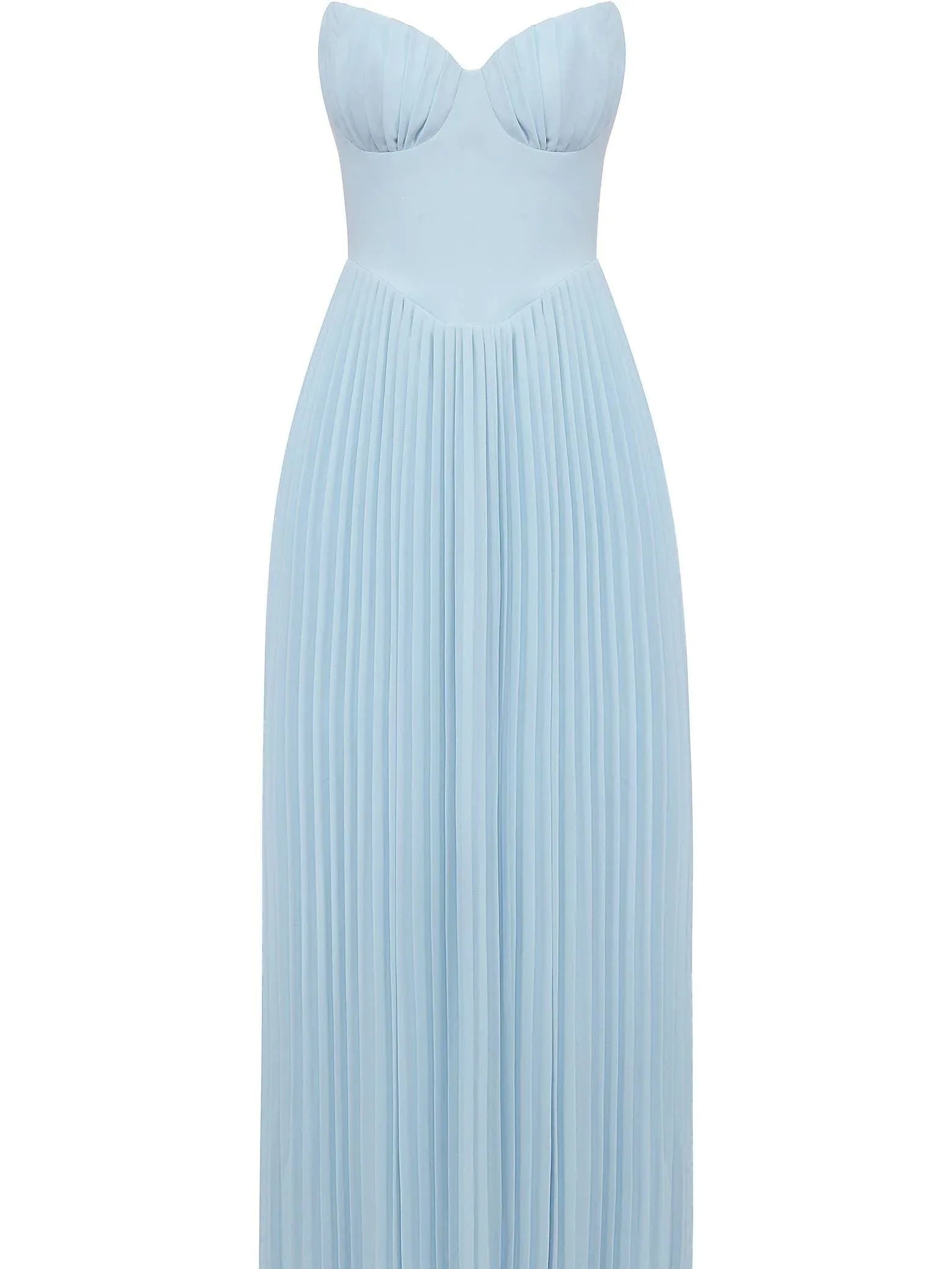 Tube Top With Pleats Maxi Dress