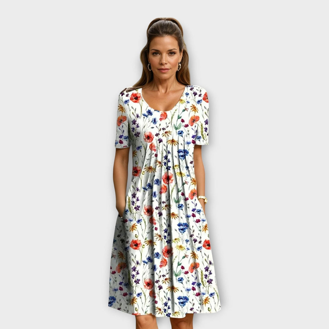 Geneviève | Graceful Floral Midi Dress