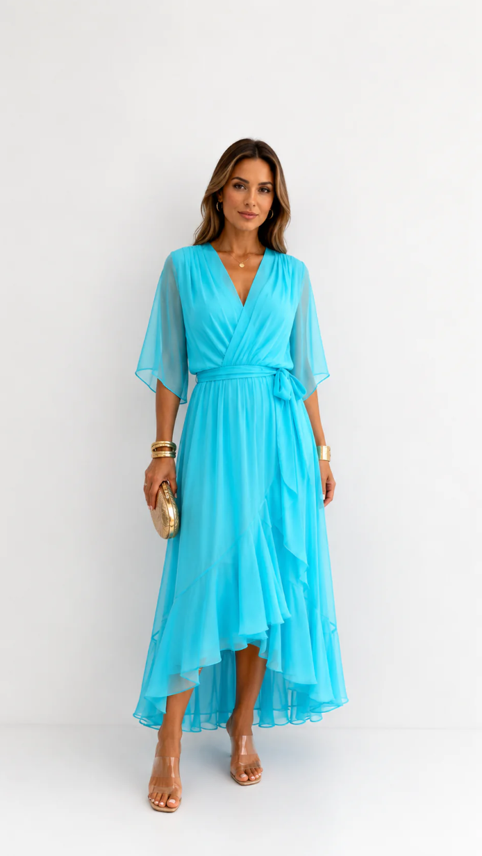 Isabelle™ | Elegant Chiffon Wrap Maxi Dress