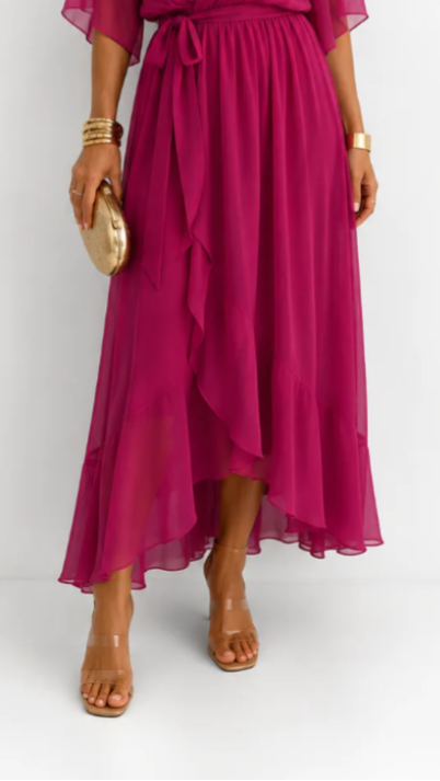 Isabelle™ | Elegant Chiffon Wrap Maxi Dress