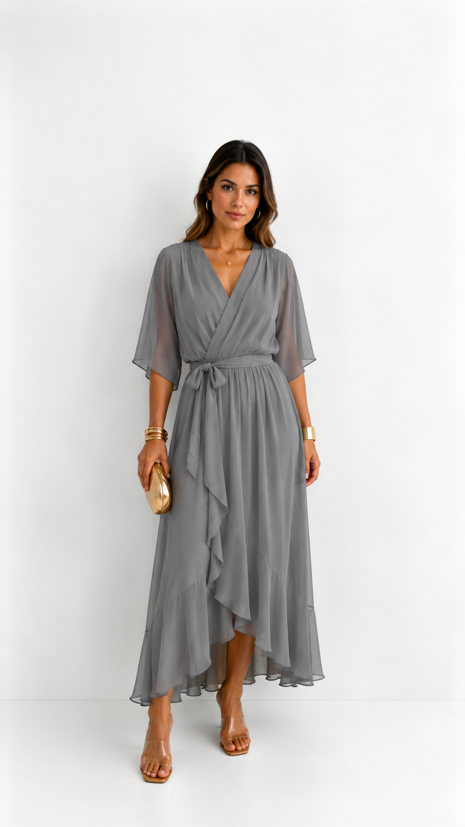 Isabelle™ | Elegant Chiffon Wrap Maxi Dress