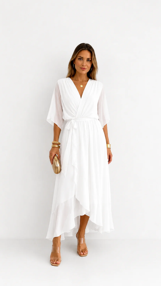 Isabelle™ | Elegant Chiffon Wrap Maxi Dress